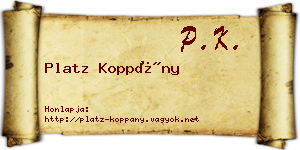 Platz Koppány névjegykártya